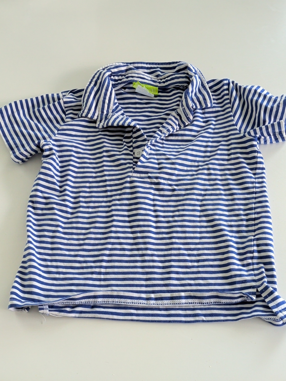 Blue & White Striped Polo Tee for Kids